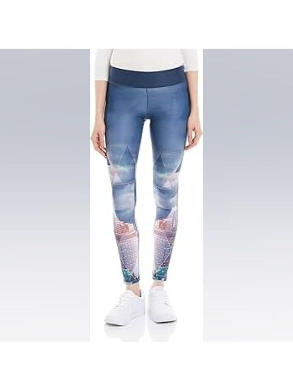 Adidas Blue Cityscape Climalite Leggings – Size S